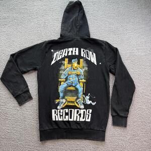 Death Row Records Hoodie Mens S Black Rap Hip Hop Double Sided Streetwear Tupac